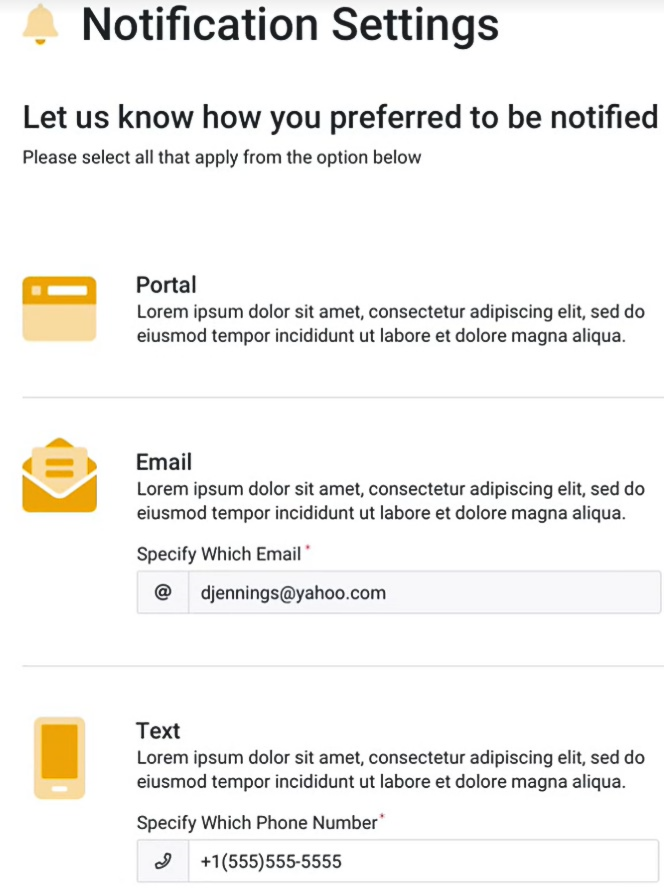 notification settings
